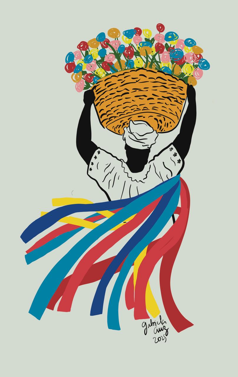 Ilustradora e jornalista Gabriela Cruz participa de exposição com obra inspirada na Lavagem do Bonfim