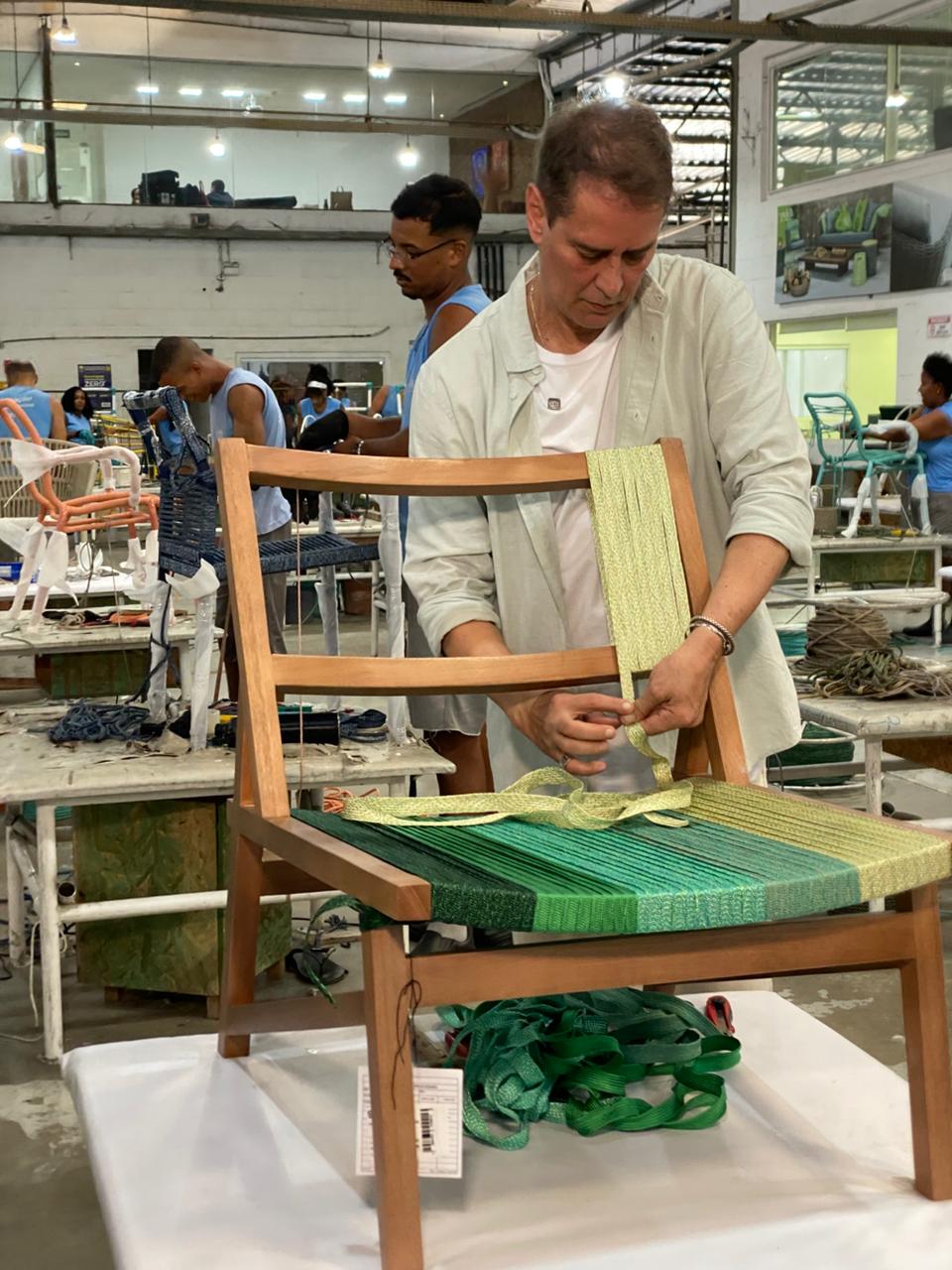 Marcelo Antony veio à Salvador para conhecer a fábrica da Tiddeli e discutir futuros projetos com a marca baiana