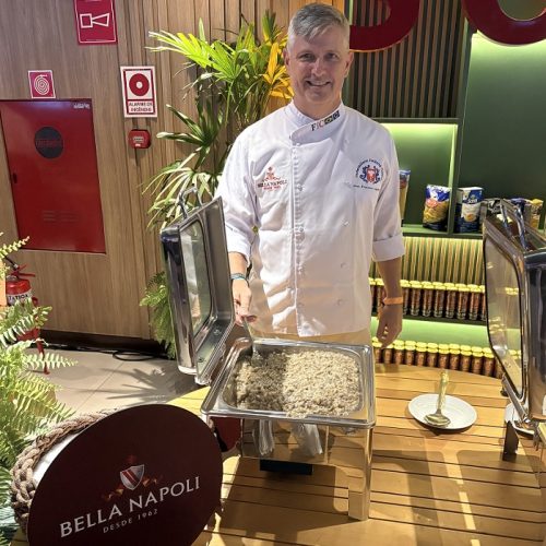 Bella Napoli encanta convidados do Camarote Brown com prato italiano criado especialmente para festa