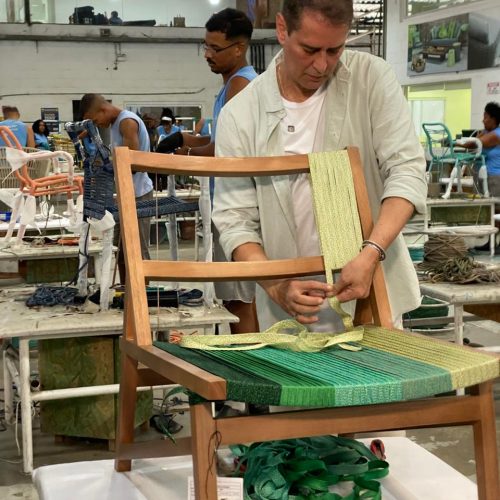 Marcelo Antony veio à Salvador para conhecer a fábrica da Tiddeli e discutir futuros projetos com a marca baiana